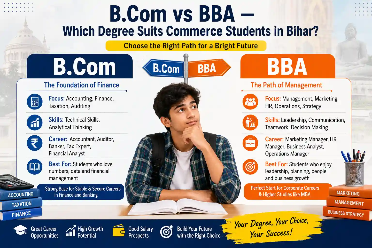 B.Com vs BBA — Which Degree Suits Commerce Students in Bihar